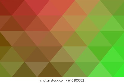 Light Green, Red vector polygonal illustration, which consist of triangles. Triangular pattern for your business design. Geometric background in Origami style with gradient. 