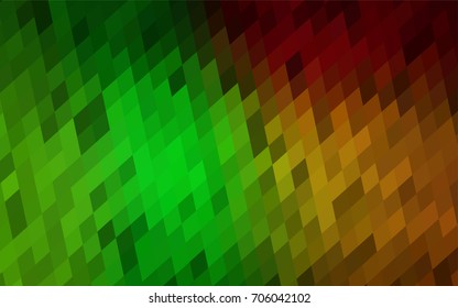 Light Green, Red vector polygonal illustration consisting of rectangles. Rectangular design for your business. Creative geometric background in origami style with gradient.