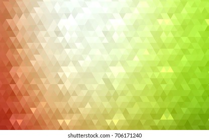 Light Green, Red vector polygonal pattern. Creative illustration in halftone style with gradient. The completely new template can be used for your brand book.