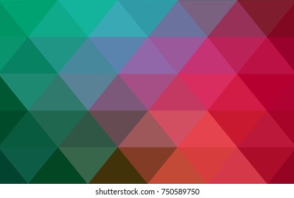 Light Green, Red vector polygonal illustration, which consist of triangles. Triangular pattern for your business design. Geometric background in Origami style with gradient. 