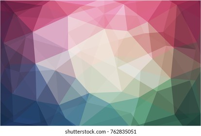 Light Green, Red vector polygonal illustration, which consist of triangles. Triangular design for your business. Creative geometric background in Origami style with gradient
