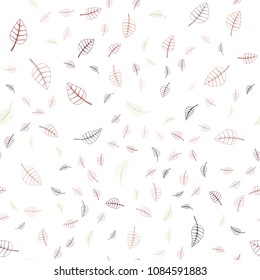 Light Green, Red vector seamless  natural elegant pattern. Modern geometrical abstract illustration with leaves. Completely new template for your brand book.