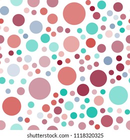 Light Green, Red vector seamless layout with circle shapes. Abstract illustration with colored bubbles in nature style. Pattern can be used for beautiful websites.