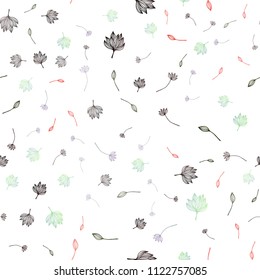 Light Green, Red vector seamless doodle backdrop. New colorful illustration in doodle style with leaves. Pattern for wallpapers and coloring books.