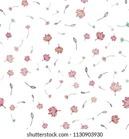 Light Green, Red vector seamless sketch template. Shining colored illustration with leaves in doodle style. The template for background of cell phones.