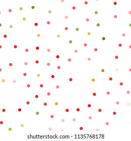 Light Green, Red vector seamless layout with circle shapes. Blurred decorative design in abstract style with bubbles. Pattern can be used as texture of water, rain drops.