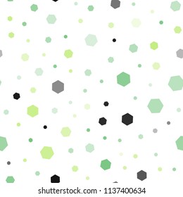 Light Green, Red vector seamless template in hexagonal style. Design in abstract style with hexagons. New design for website's poster, banner.