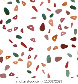 Light Green, Red vector seamless texture in triangular style with circles. Circles, lines on abstract background with colorful gradient. Smart design for your business advert.