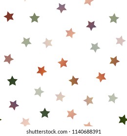 Light Green, Red vector seamless cover with small and big stars. Shining colored illustration with stars. Best design for your ad, poster, banner.