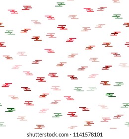 Light Green, Red vector seamless background with straight lines. Lines on blurred abstract background with gradient. The pattern can be used for websites.