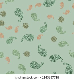 Light Green, Red vector seamless natural artwork with leaves and flowers. Creative illustration in blurred style with leaves, flowers. Textured pattern for a website, banner.