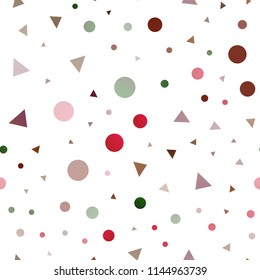 Light Green, Red vector seamless layout with circles, lines. Circles, lines on abstract background with colorful gradient. Pattern for design of fabric, wallpapers.