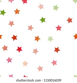 Light Green, Red vector seamless layout with bright stars. Modern geometrical abstract illustration with stars. The pattern can be used for websites.