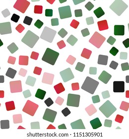 Light Green, Red vector seamless backdrop with rectangles, squares. Glitter abstract illustration with rectangular shapes. Smart design for your business advert.