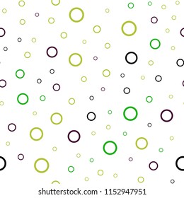 Light Green, Red vector seamless texture with disks. Modern abstract illustration with colorful water drops. Pattern can be used for beautiful websites.