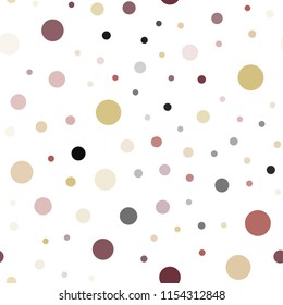 Light Green, Red vector seamless template with circles. Glitter abstract illustration with blurred drops of rain. Pattern for design of fabric, wallpapers.