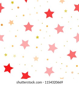 Light Green, Red vector seamless background with colored stars. Decorative shining illustration with stars on abstract template. Best design for your ad, poster, banner.