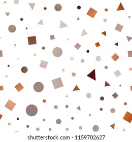 Light Green, Red vector seamless cover in polygonal style with circles. Abstract gradient illustration with circles, triangles, cubes. Pattern for trendy fabric, wallpapers.