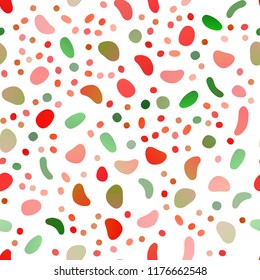 Light Green, Red vector seamless cover with circles. Colorful illustration with blurred circles in nature style. Template for business cards, websites.