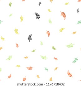 Light Green, Red vector seamless natural artwork with leaves. leaves on blurred abstract background with gradient. Pattern for design of window blinds, curtains.