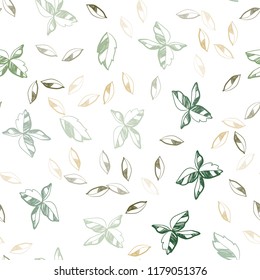 Light Green, Red vector seamless doodle texture with leaves. Brand new colored illustration in blurry style with leaves. Pattern for design of fabric, wallpapers.