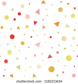 Light Green, Red vector seamless layout with circles, lines. Beautiful illustration with circles, triangles in nature style. Pattern for design of window blinds, curtains.