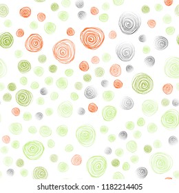 Light Green, Red vector seamless natural elegant pattern. Colorful abstract illustration with flowers in doodle style. Completely new template for your business design.