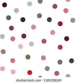 Light Green, Red vector seamless texture with disks. Modern abstract illustration with colorful water drops. The pattern can be used for ads, leaflets of liquid.