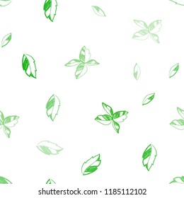 Light Green, Red vector seamless natural artwork with leaves. leaves on elegant natural pattern with gradient. Pattern for trendy fabric, wallpapers.