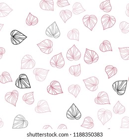 Light Green, Red vector seamless doodle pattern with leaves. New colorful illustration in doodle style with leaves. Template for business cards, websites.
