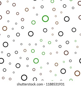 Light Green, Red vector seamless cover with spots. Illustration with set of shining colorful abstract circles. Pattern can be used for beautiful websites.