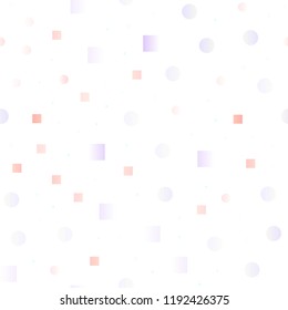 Light Green, Red vector seamless layout with circle spots, cubes. Decorative design in abstract style with circles, rectangles. Pattern for design of fabric, wallpapers.