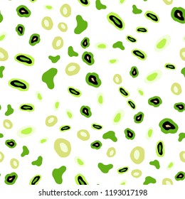 Light Green, Red vector seamless background with bubbles. Illustration with set of shining colorful abstract circles. Pattern for design of fabric, wallpapers.