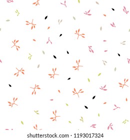 Light Green, Red vector seamless abstract design with leaves. Creative illustration in blurred style with leaves. Pattern for trendy fabric, wallpapers.