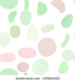 Light Green, Red vector seamless layout with circle spots. Colorful illustration with blurred circles in nature style. Pattern for trendy fabric, wallpapers.