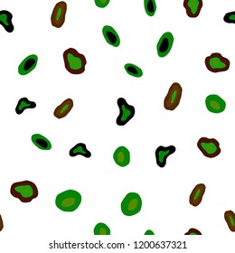 Light Green, Red vector seamless layout with circle shapes. Glitter abstract illustration with blurred drops of rain. Trendy design for wallpaper, fabric makers.