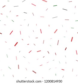Light Green, Red vector seamless cover with long lines. Shining colored illustration with narrow lines. The pattern can be used for busines ad, booklets, leaflets