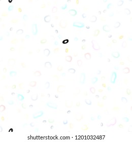 Light Green, Red vector seamless layout with circle spots. Blurred bubbles on abstract backdrop with colorful gradient. Design for textile, fabric, wallpapers.
