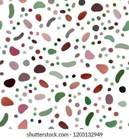 Light Green, Red vector seamless cover with circles. Blurred decorative design in abstract style with bubbles. Trendy design for wallpaper, fabric makers.