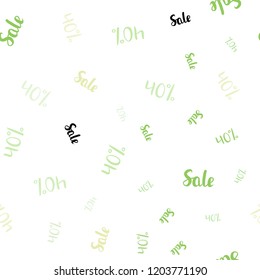 Light Green, Red vector seamless layout with discount of 40%. Colorful set of  percentage signs in simple style. Template for season sales, shopping ads.