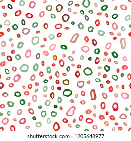 Light Green, Red vector seamless cover with circles. Illustration with set of shining colorful abstract circles. Pattern for trendy fabric, wallpapers.