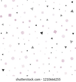 Light Green, Red vector seamless backdrop with lines, circles, rhombus. Abstract illustration with colorful dots, lines, cubes. Trendy design for wallpaper, fabric makers.