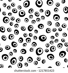 Light Green, Red vector seamless cover with circles. Modern abstract illustration with colorful water drops. Pattern for trendy fabric, wallpapers.