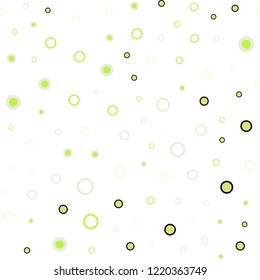 Light Green, Red vector seamless cover with spots. Blurred bubbles on abstract background with colorful gradient. Pattern for design of fabric, wallpapers.