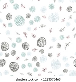 Light Green, Red vector seamless natural pattern with leaves and flowers. Creative illustration in blurred style with leaves, flowers. Texture for window blinds, curtains.