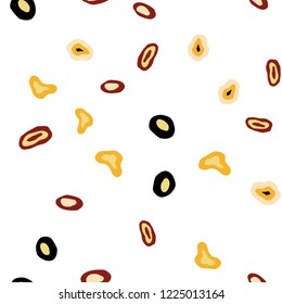 Light Green, Red vector seamless texture with disks. Beautiful colored illustration with blurred circles in nature style. Pattern for design of window blinds, curtains.