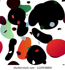Light Green, Red vector seamless backdrop with dots, spots. Blurred decorative design in abstract style with bubbles. Pattern for design of fabric, wallpapers.