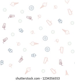 Light Green, Red vector seamless pattern with fresh ingredients. Fast Food on blurred abstract background with colorful gradient. Pattern for menu of cafes, bars, restaurants.