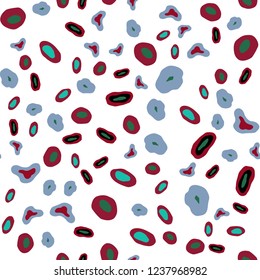 Light Green, Red vector seamless layout with circle shapes. Beautiful colored illustration with blurred circles in nature style. Trendy design for wallpaper, fabric makers.