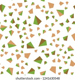 Light Green, Red vector seamless, isometric template with crystals, triangles. Glitter abstract illustration with triangular shapes. Pattern for design of fabric, wallpapers.